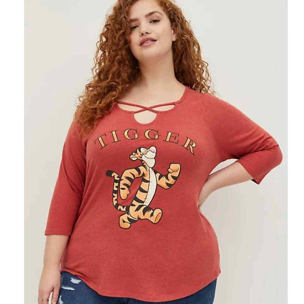 New Torrid Disney 1 (1X 14/16) Tigger Winnie The Pooh Strappy 3/4 Tee T shirt
